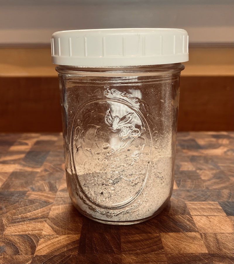 herbs in a glass jar